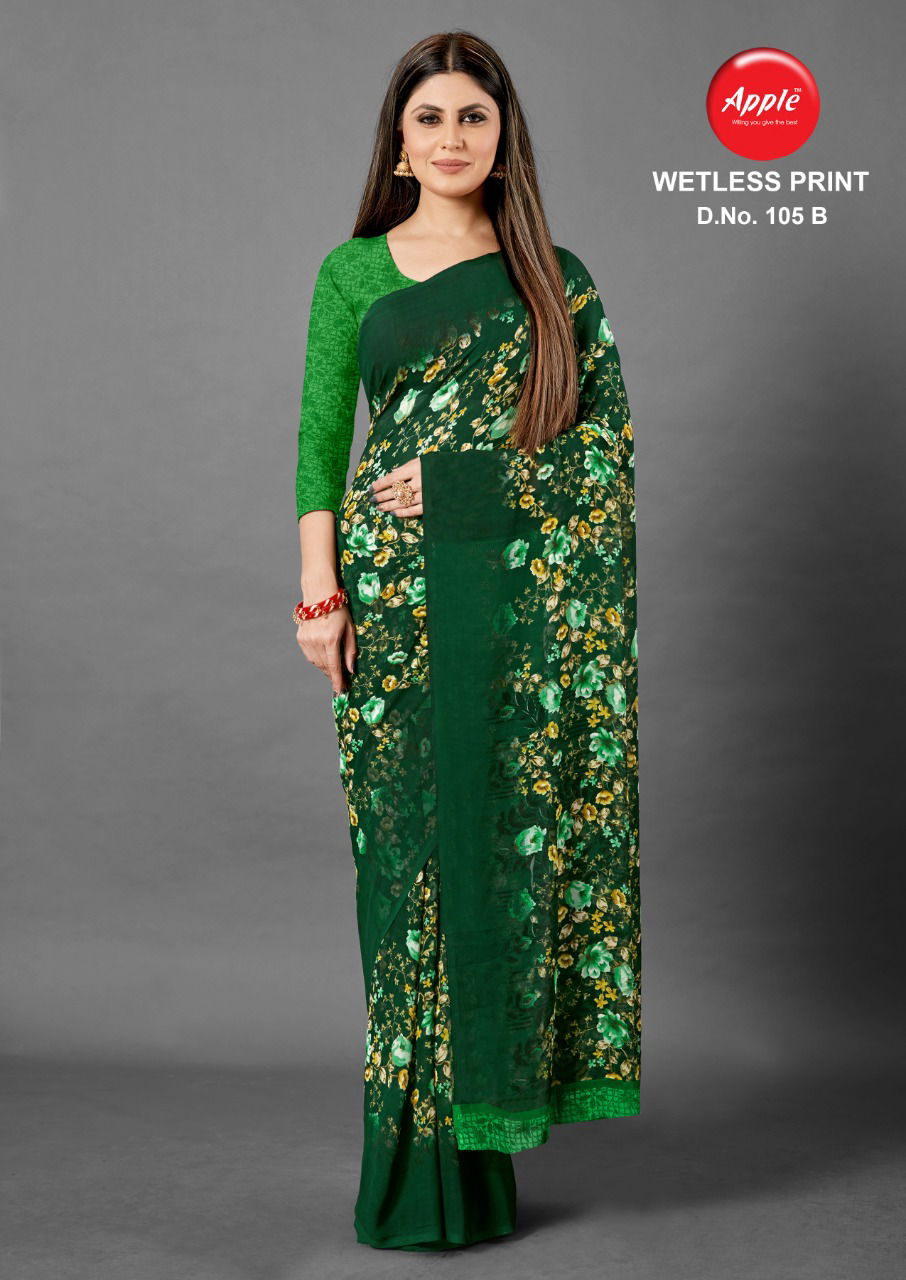 Apple Wetless Print 105  Latest Fancy Designer Ethnic Regular Wear Printed Georgette Saree Collection 
